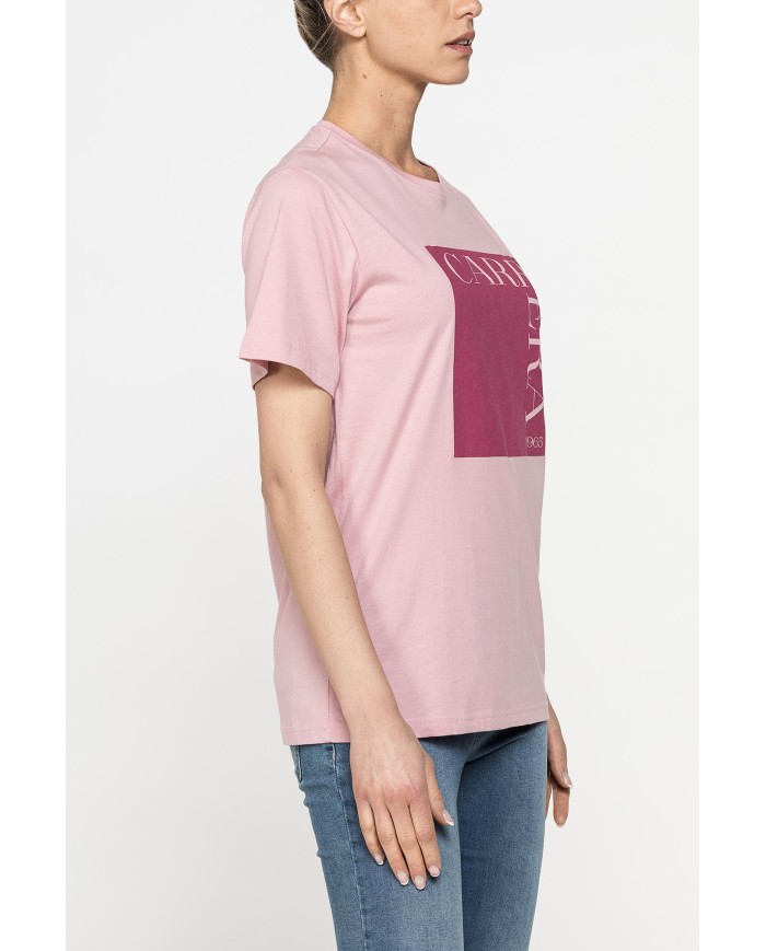 T-SHIRT GIROCOLLO IN COTONE CON STAMPA NEW LOGO CARRERA