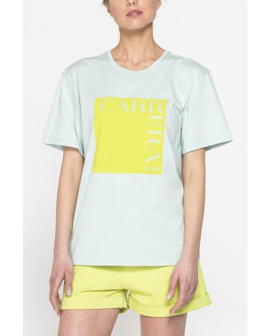 T-SHIRT GIROCOLLO IN COTONE CON STAMPA NEW LOGO CARRERA