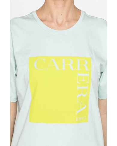 T-SHIRT GIROCOLLO IN COTONE CON STAMPA NEW LOGO CARRERA