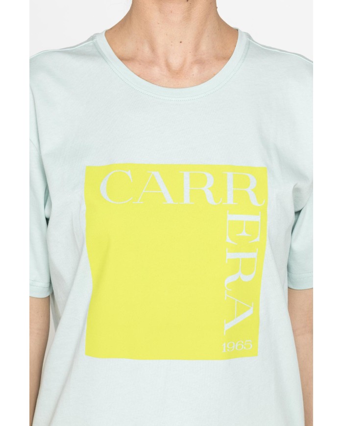 T-SHIRT GIROCOLLO IN COTONE CON STAMPA NEW LOGO CARRERA