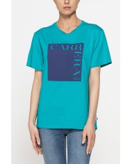 T-SHIRT GIROCOLLO IN COTONE CON STAMPA NEW LOGO CARRERA