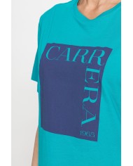 T-SHIRT GIROCOLLO IN COTONE CON STAMPA NEW LOGO CARRERA