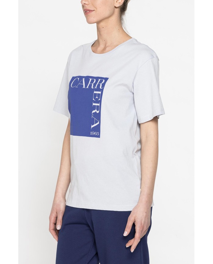 T-SHIRT GIROCOLLO IN COTONE CON STAMPA NEW LOGO CARRERA