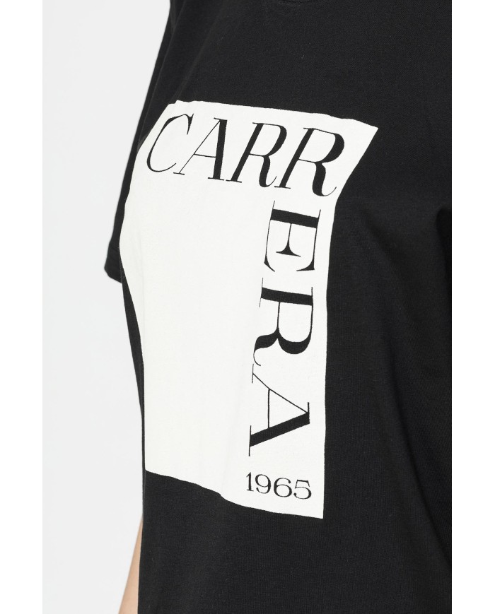 T-SHIRT GIROCOLLO IN COTONE CON STAMPA NEW LOGO CARRERA