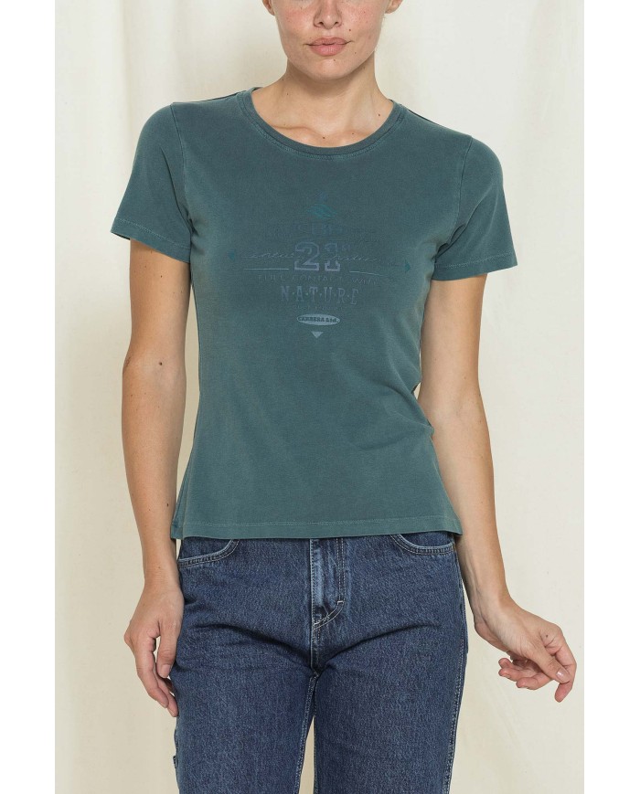 T-SHIRT GIROCOLLO CON STAMPA REPLICA