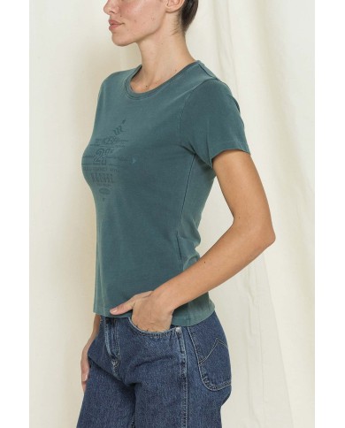 T-SHIRT GIROCOLLO CON STAMPA REPLICA