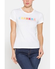 T-SHIRT GIROCOLLO CON STAMPA CARRERA IN JERSEY DI PURO COTONE