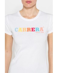 T-SHIRT GIROCOLLO CON STAMPA CARRERA IN JERSEY DI PURO COTONE
