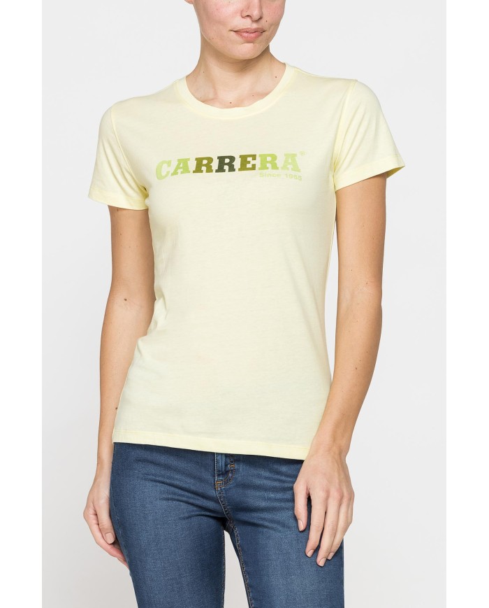 T-SHIRT GIROCOLLO CON STAMPA CARRERA IN JERSEY DI PURO COTONE