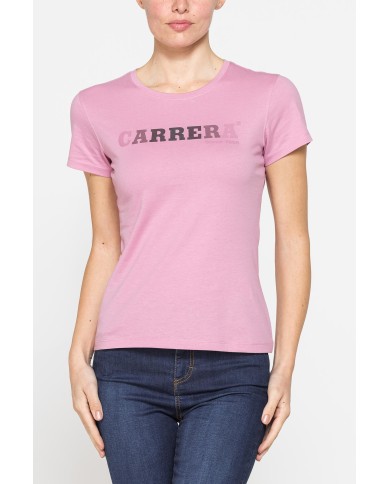 T-SHIRT GIROCOLLO CON STAMPA CARRERA IN JERSEY DI PURO COTONE