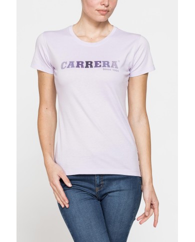 T-SHIRT GIROCOLLO CON STAMPA CARRERA IN JERSEY DI PURO COTONE