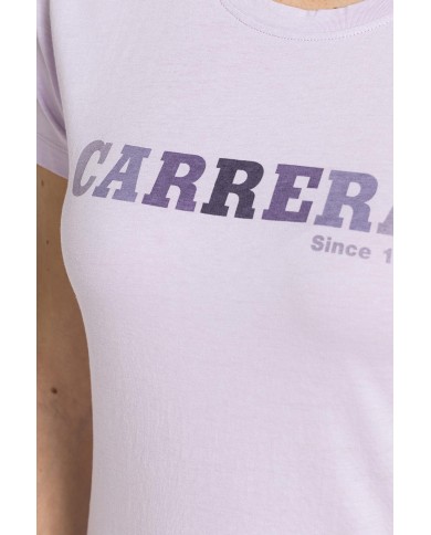 T-SHIRT GIROCOLLO CON STAMPA CARRERA IN JERSEY DI PURO COTONE