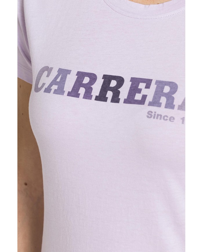 T-SHIRT GIROCOLLO CON STAMPA CARRERA IN JERSEY DI PURO COTONE