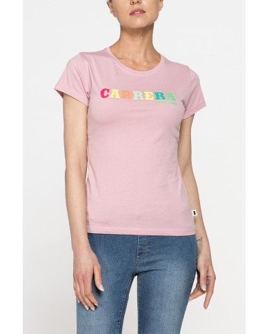 T-SHIRT GIROCOLLO CON STAMPA CARRERA IN JERSEY DI PURO COTONE