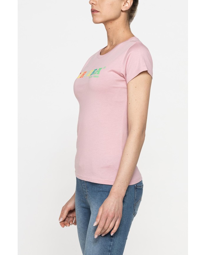 T-SHIRT GIROCOLLO CON STAMPA CARRERA IN JERSEY DI PURO COTONE