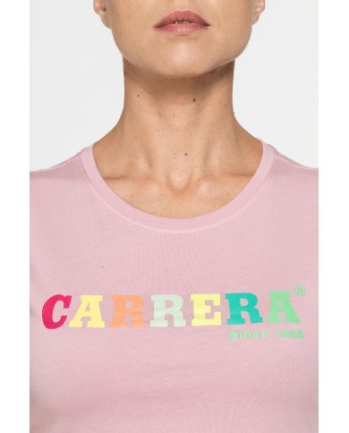 T-SHIRT GIROCOLLO CON STAMPA CARRERA IN JERSEY DI PURO COTONE