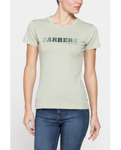 T-SHIRT GIROCOLLO CON STAMPA CARRERA IN JERSEY DI PURO COTONE