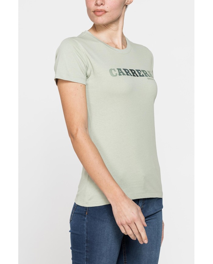 T-SHIRT GIROCOLLO CON STAMPA CARRERA IN JERSEY DI PURO COTONE