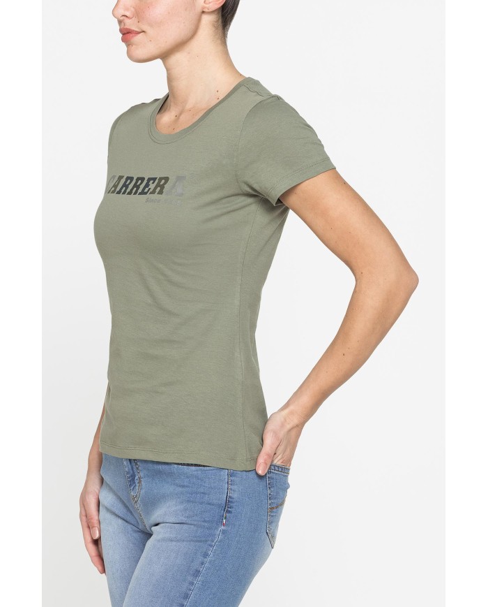 T-SHIRT GIROCOLLO CON STAMPA CARRERA IN JERSEY DI PURO COTONE