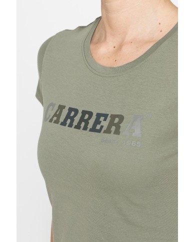 T-SHIRT GIROCOLLO CON STAMPA CARRERA IN JERSEY DI PURO COTONE