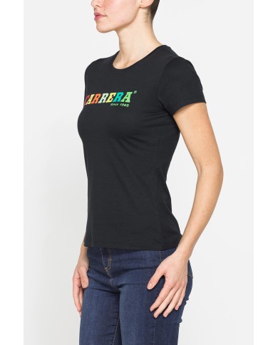 T-SHIRT GIROCOLLO CON STAMPA CARRERA IN JERSEY DI PURO COTONE