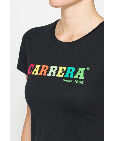 T-SHIRT GIROCOLLO CON STAMPA CARRERA IN JERSEY DI PURO COTONE