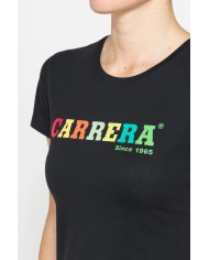 T-SHIRT GIROCOLLO CON STAMPA CARRERA IN JERSEY DI PURO COTONE