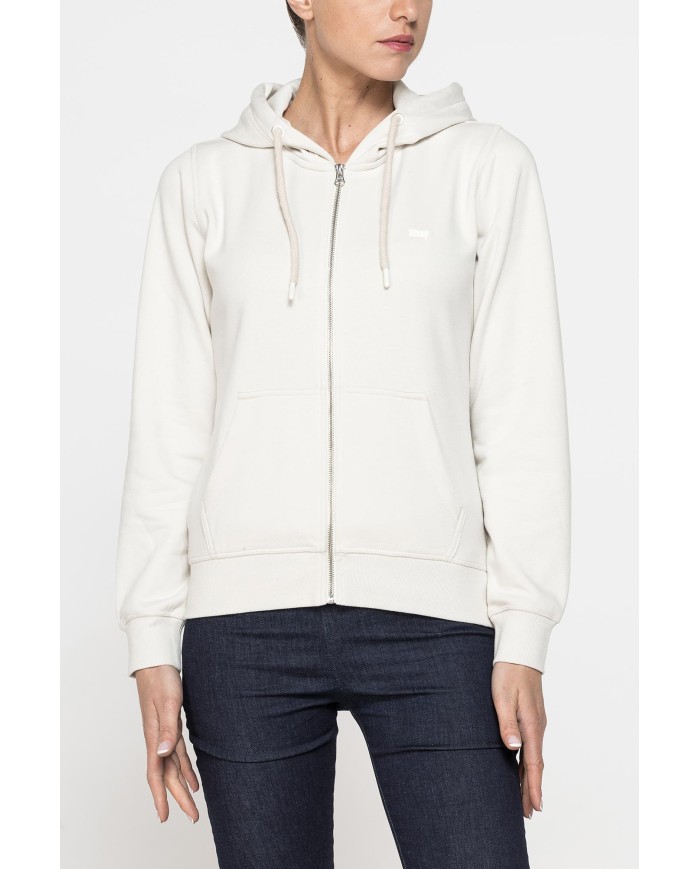 FELPA BASICA FULL ZIP CON CAPPUCCIO