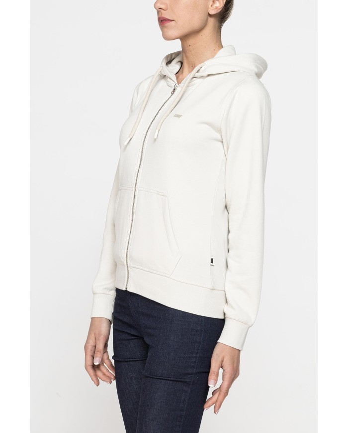 FELPA BASICA FULL ZIP CON CAPPUCCIO