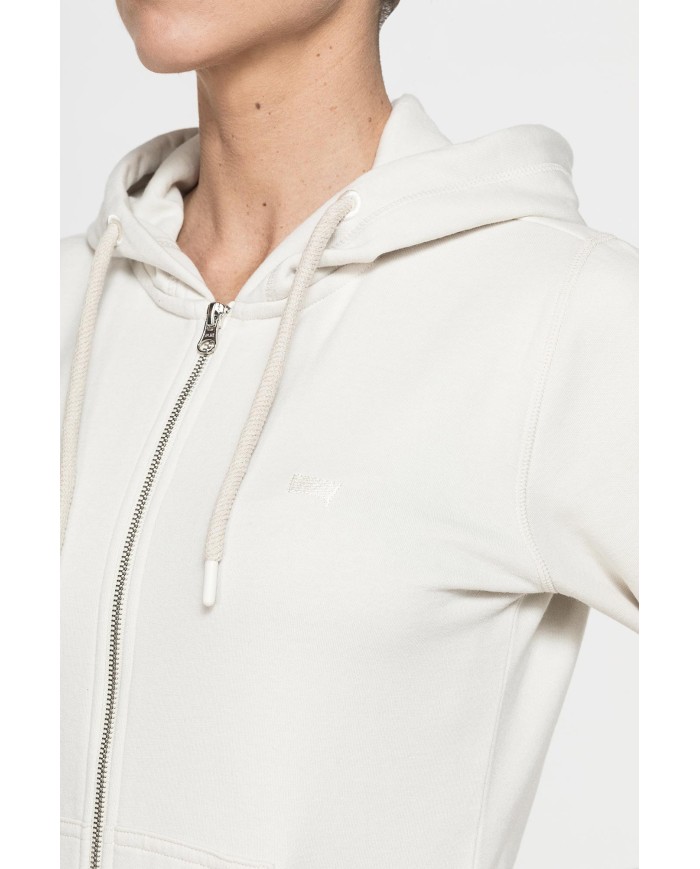 FELPA BASICA FULL ZIP CON CAPPUCCIO