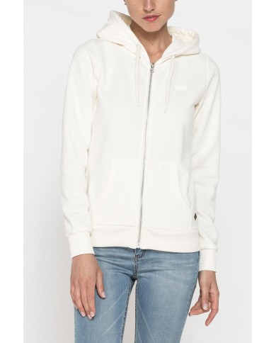 FELPA BASICA FULL ZIP CON CAPPUCCIO