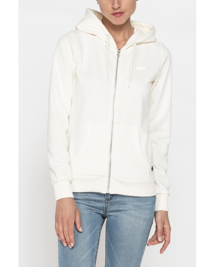 FELPA BASICA FULL ZIP CON CAPPUCCIO