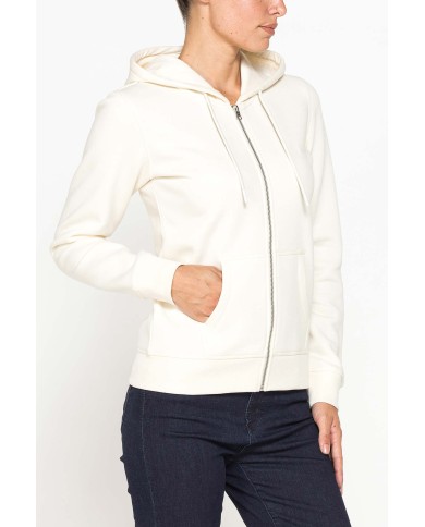 FELPA BASICA FULL ZIP CON CAPPUCCIO