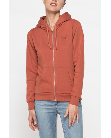 FELPA BASICA FULL ZIP CON CAPPUCCIO