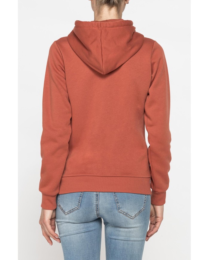 FELPA BASICA FULL ZIP CON CAPPUCCIO