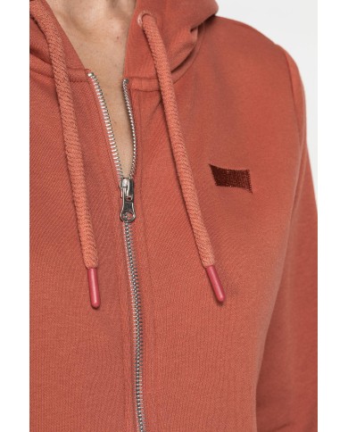 FELPA BASICA FULL ZIP CON CAPPUCCIO