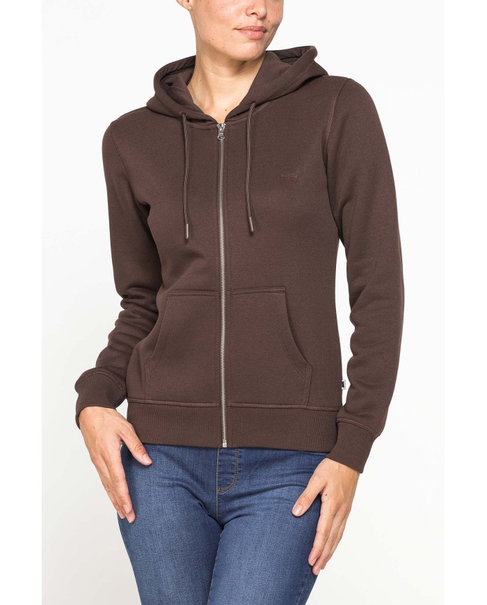 FELPA BASICA FULL ZIP CON CAPPUCCIO