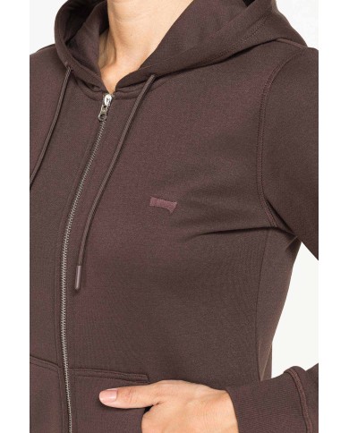 FELPA BASICA FULL ZIP CON CAPPUCCIO