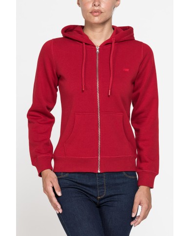 FELPA BASICA FULL ZIP CON CAPPUCCIO