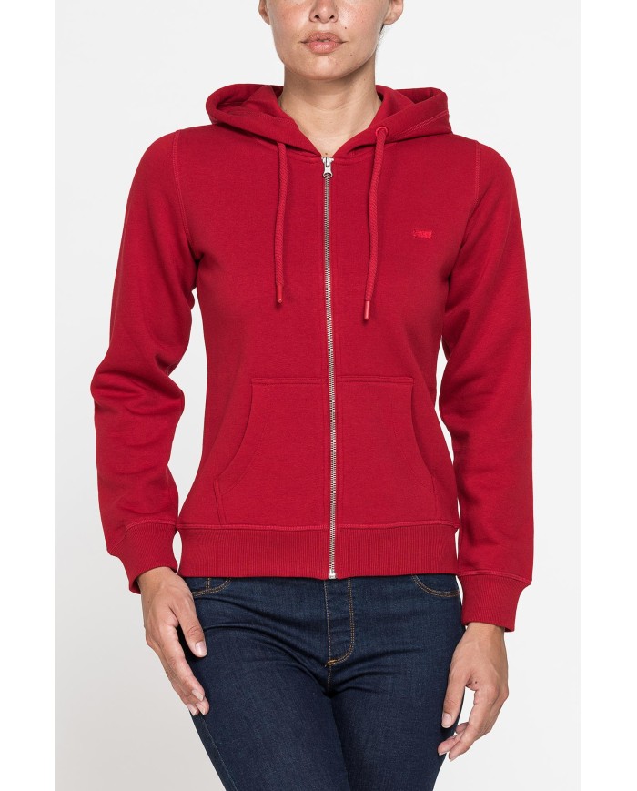FELPA BASICA FULL ZIP CON CAPPUCCIO