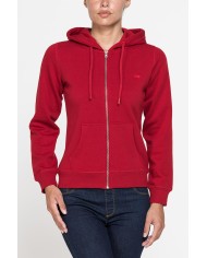FELPA BASICA FULL ZIP CON CAPPUCCIO