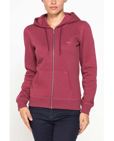 FELPA BASICA FULL ZIP CON CAPPUCCIO
