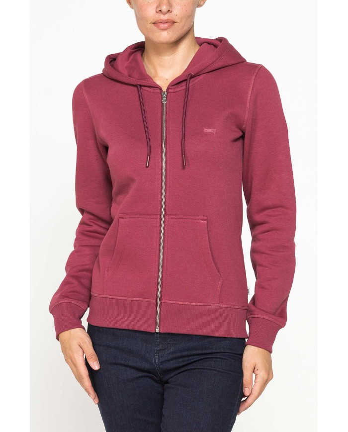 FELPA BASICA FULL ZIP CON CAPPUCCIO