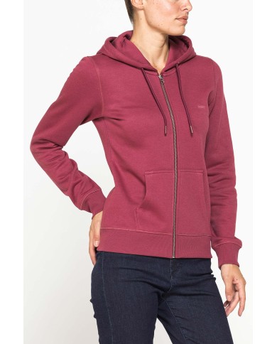 FELPA BASICA FULL ZIP CON CAPPUCCIO
