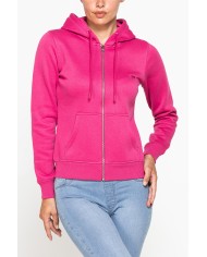 FELPA BASICA FULL ZIP CON CAPPUCCIO