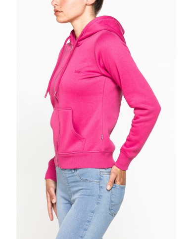 FELPA BASICA FULL ZIP CON CAPPUCCIO
