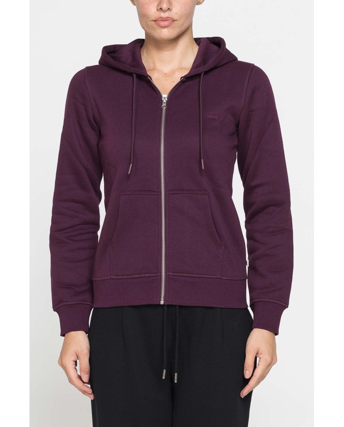 FELPA BASICA FULL ZIP CON CAPPUCCIO
