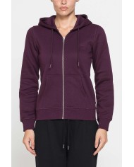 FELPA BASICA FULL ZIP CON CAPPUCCIO