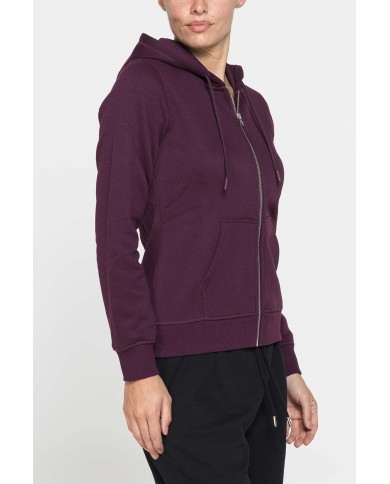 FELPA BASICA FULL ZIP CON CAPPUCCIO