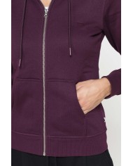 FELPA BASICA FULL ZIP CON CAPPUCCIO